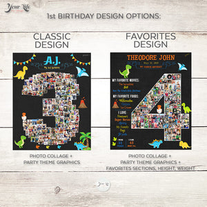 Vintage Airplanes One Year Birthday Photo Collage