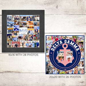 two different photo collages, each with a different number of photos. The first collage has 16 photos, and the second collage has 20 photos.