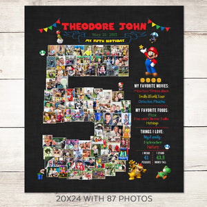 Super Mario 5th Birthday Photo Collage
