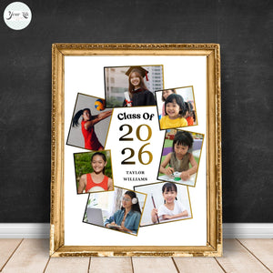 Class of 2026 Senior Tribute Memory Board | 7-Photo Graduation Photo Collage Template