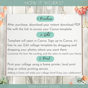 Class of 2026 Senior Tribute Memory Board | 7-Photo Graduation Photo Collage Template