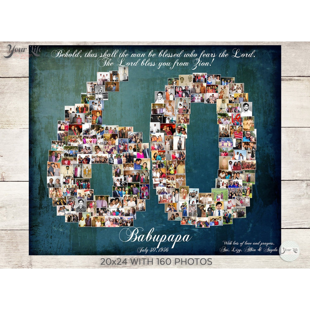 60th Photo Collage |60th BirthdayGift | 60th Anniversary Gift