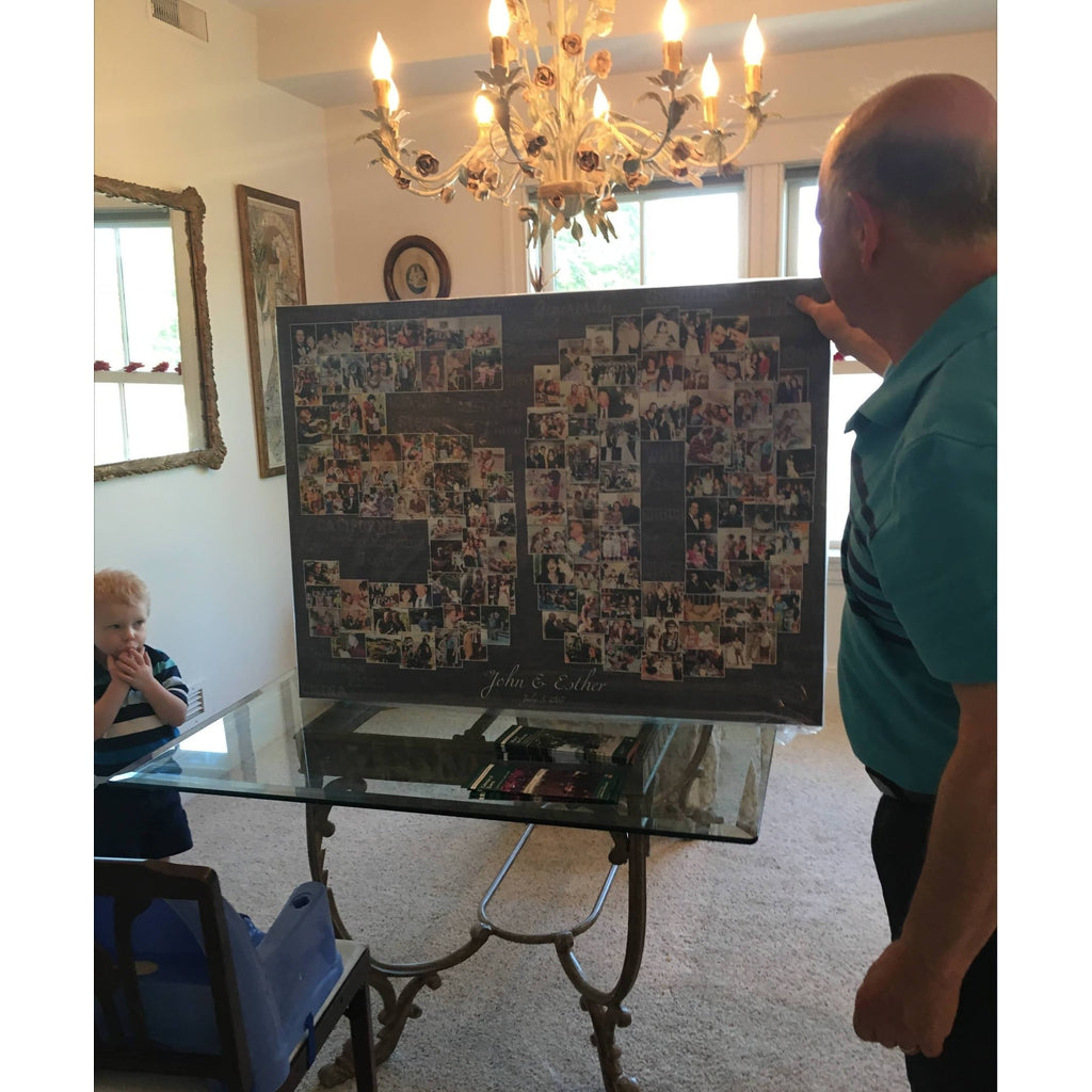 50th Anniversary Photo Collage, 50 Shape Custom Photo Canvas Prints