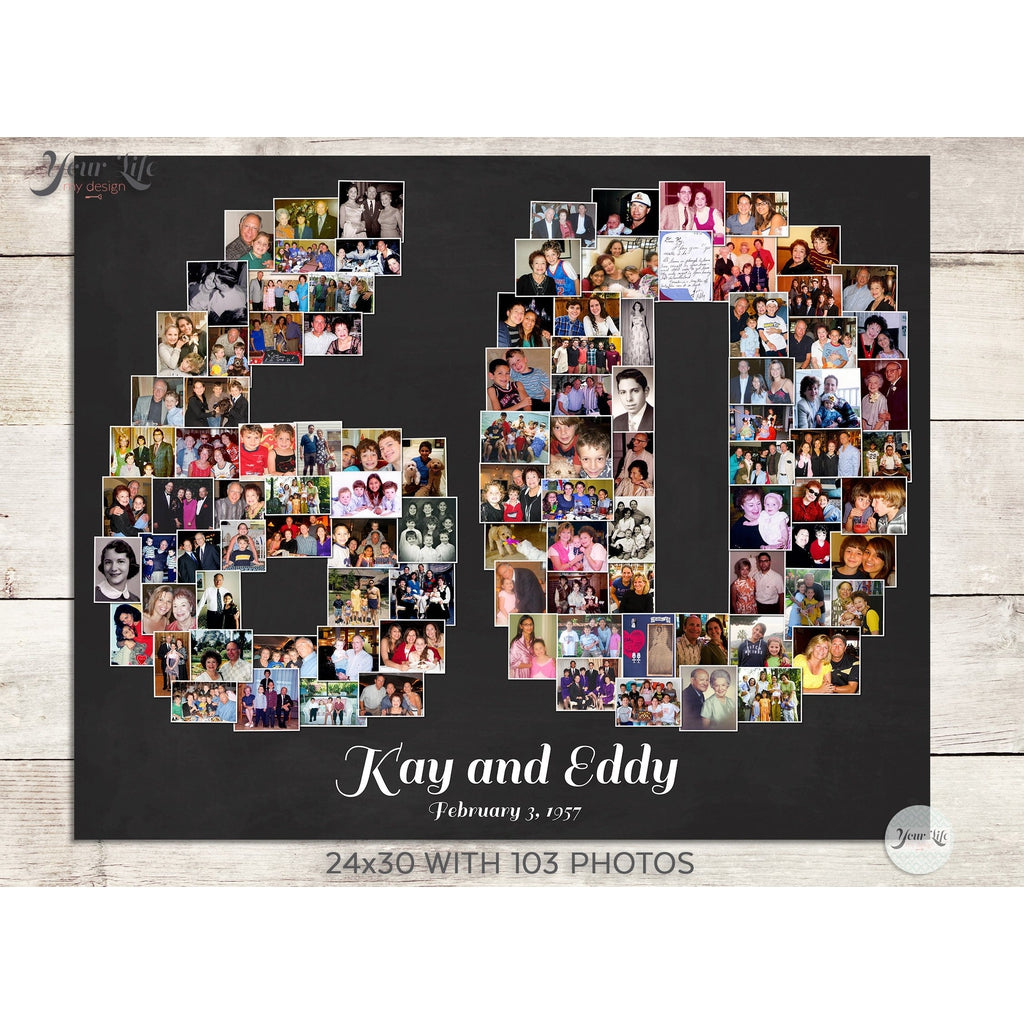 60th Photo Collage |60th BirthdayGift | 60th Anniversary Gift