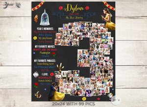 Beauty and the Beast 3rd Birthday Photo Collage