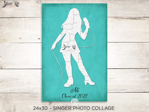 Singer Gift Photo Collage, Seniors Graduation Gift
