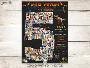 Jurassic Park 5th Birthday Photo Collage