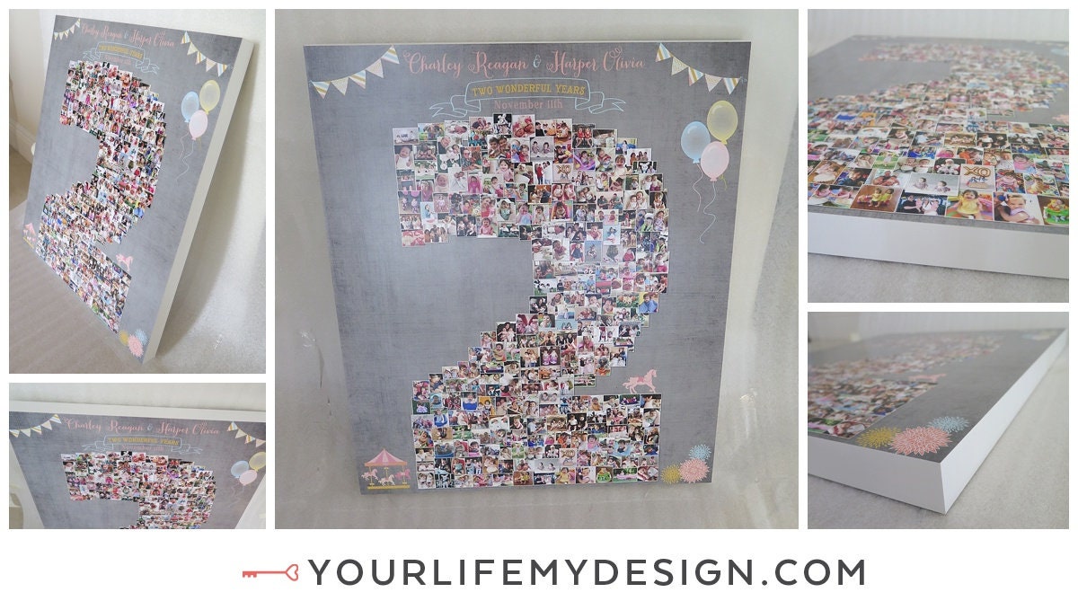 5th Birthday Photo Collage - Jurassic Park Party | Photo Canvas Prints
