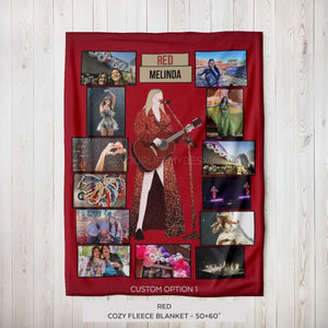 RED ERA PERSONALIZED BLANKET SHOWING CUSTOM OPTION 1