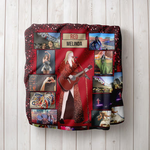 RED Personalized Blanket - Custom Eras Tour Photo Blanket - Unique Gift for Swifties - Cozy Home Decor - 50x60"