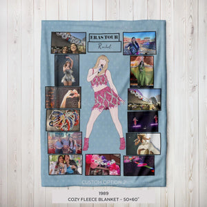 1989 Personalized Blanket - Custom Eras Tour Photo Blanket - Unique Gift for Swifties - Cozy Home Decor - Speak Now - 50x60"