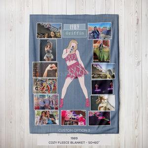 1989 Personalized Blanket - Custom Eras Tour Photo Blanket - Unique Gift for Swifties - Cozy Home Decor - Speak Now - 50x60"