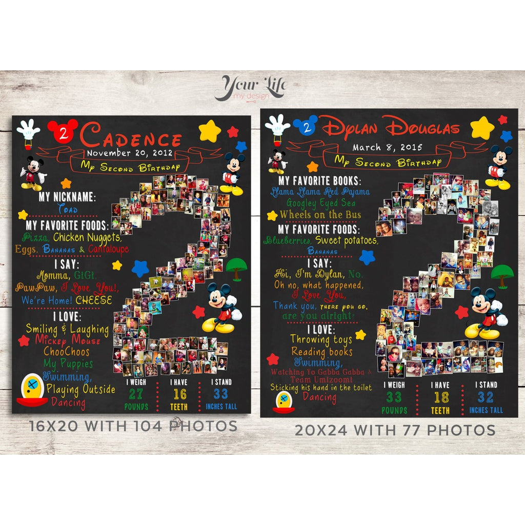 2nd Birthday Photo collage - Mickey Mouse Party | Photo Canvas Prints