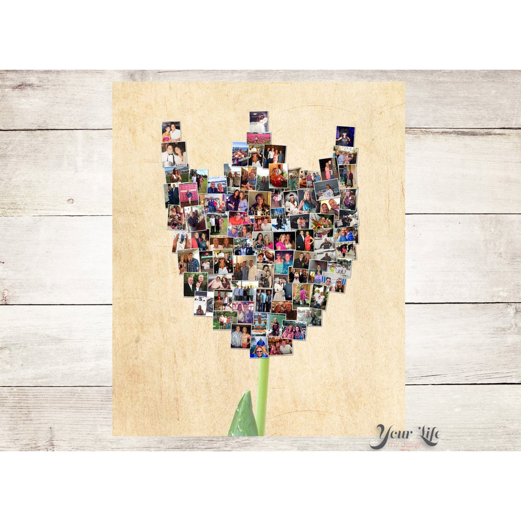 Custom Shapes Photo Collage, Choose Any Shape Collage, Custom Digital Photo Canvas Prints