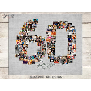 60th Photo Collage |60th BirthdayGift | 60th Anniversary Gift