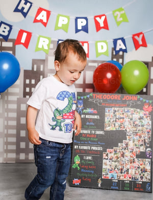 Flowers and Balloons - 2nd Birthday Photo Collage