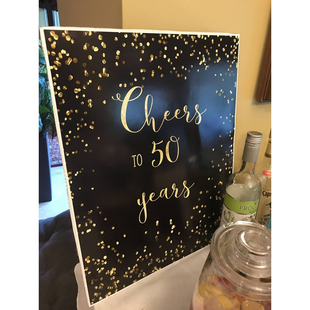 Cheers to 50 Years Printable, 50th Anniversary Decor, 50 Year Golden Anniversary, 50th Birthday Party Decorations, 8x10 PRINT