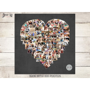 Heart Photo Collage- SQUARE SIZES