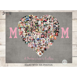 Mom Heart Photo Collage