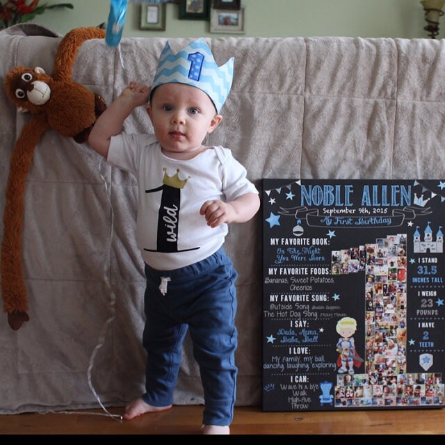 Twins 1st Birthday Photo Collage - Monster Theme Photo Collage