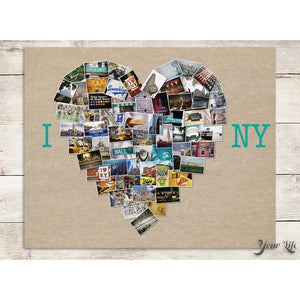 I Love New York Art Print, NYC Decor, NYC Heart Collage Art, New York City Print, New York City, New York Decor