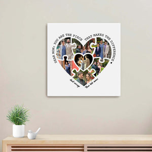 MOM HEART PUZZLE WITH 7 photos with white background