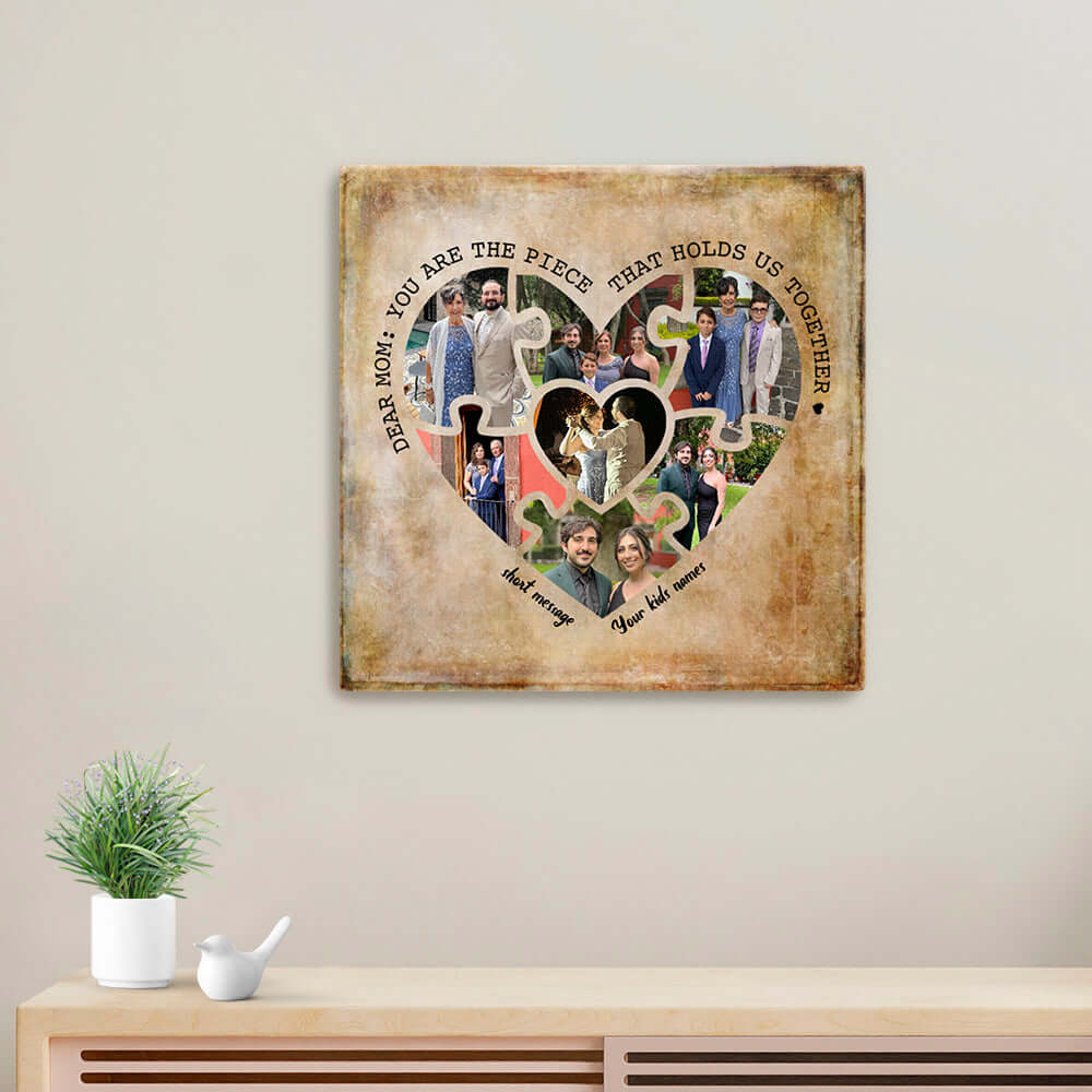 Mom Heart Puzzle Collage