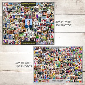 The image is a collage of various photographs, including people, landscapes, and other subjects, arranged in a grid format.