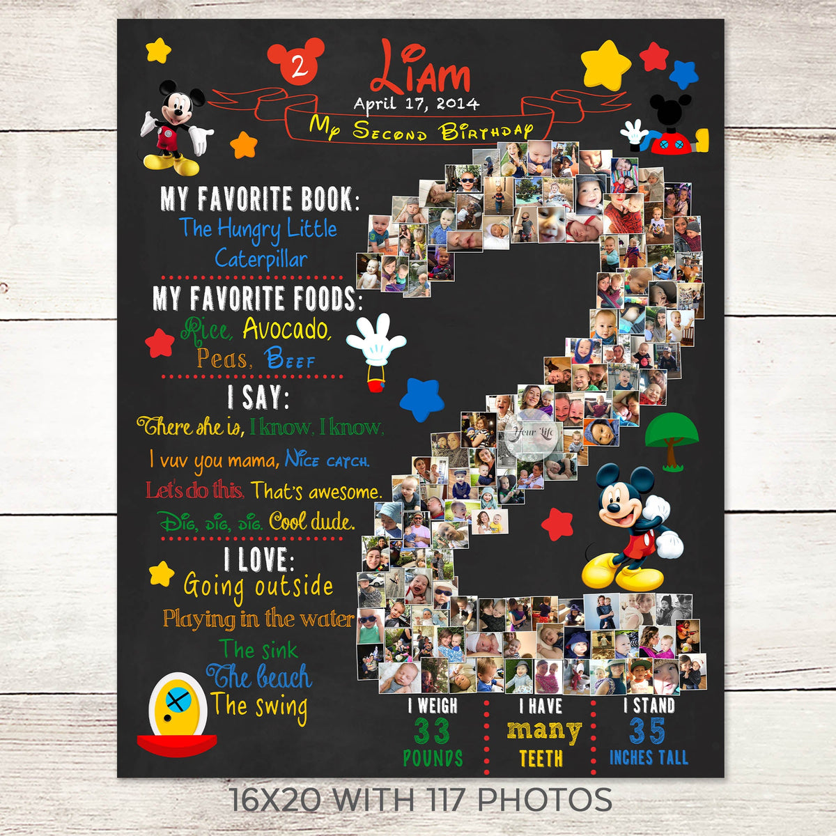 2nd Birthday Photo collage - Mickey Mouse Party  | Photo Canvas Prints