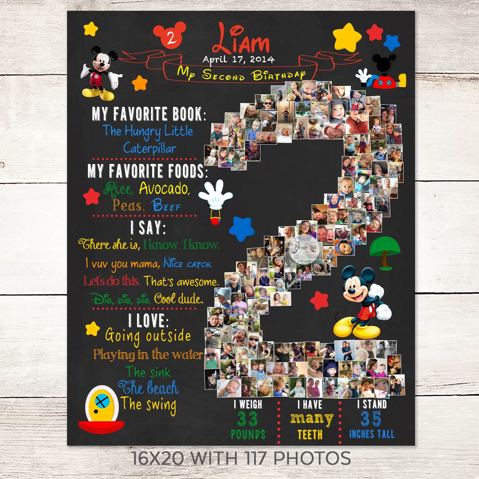 2nd Birthday Photo collage - Mickey Mouse Party  | Photo Canvas Prints