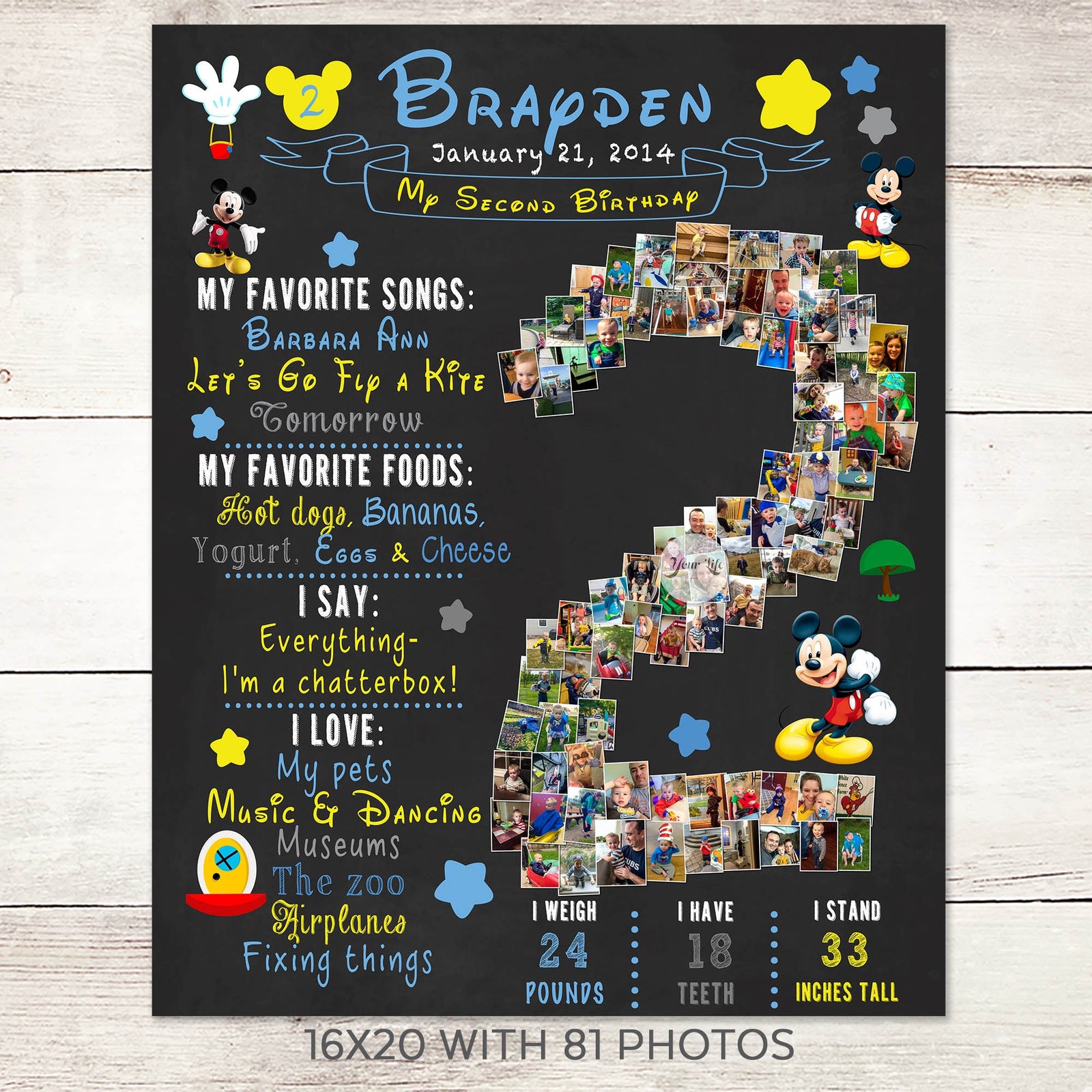 2nd Birthday Photo collage - Mickey Mouse Party  | Photo Canvas Prints