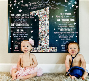 Twins- Prince - 1st Birthday Photo Collage