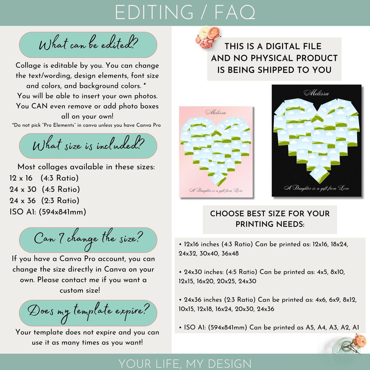 Class of 2026 Senior Tribute Memory Board | 7-Photo Graduation Photo Collage Template