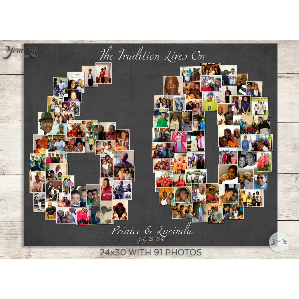 60th Photo Collage |60th BirthdayGift | 60th Anniversary Gift