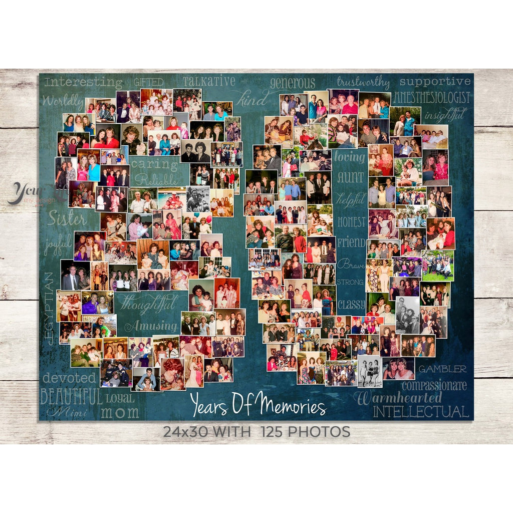 80th Birthday Photo Collage Gift
