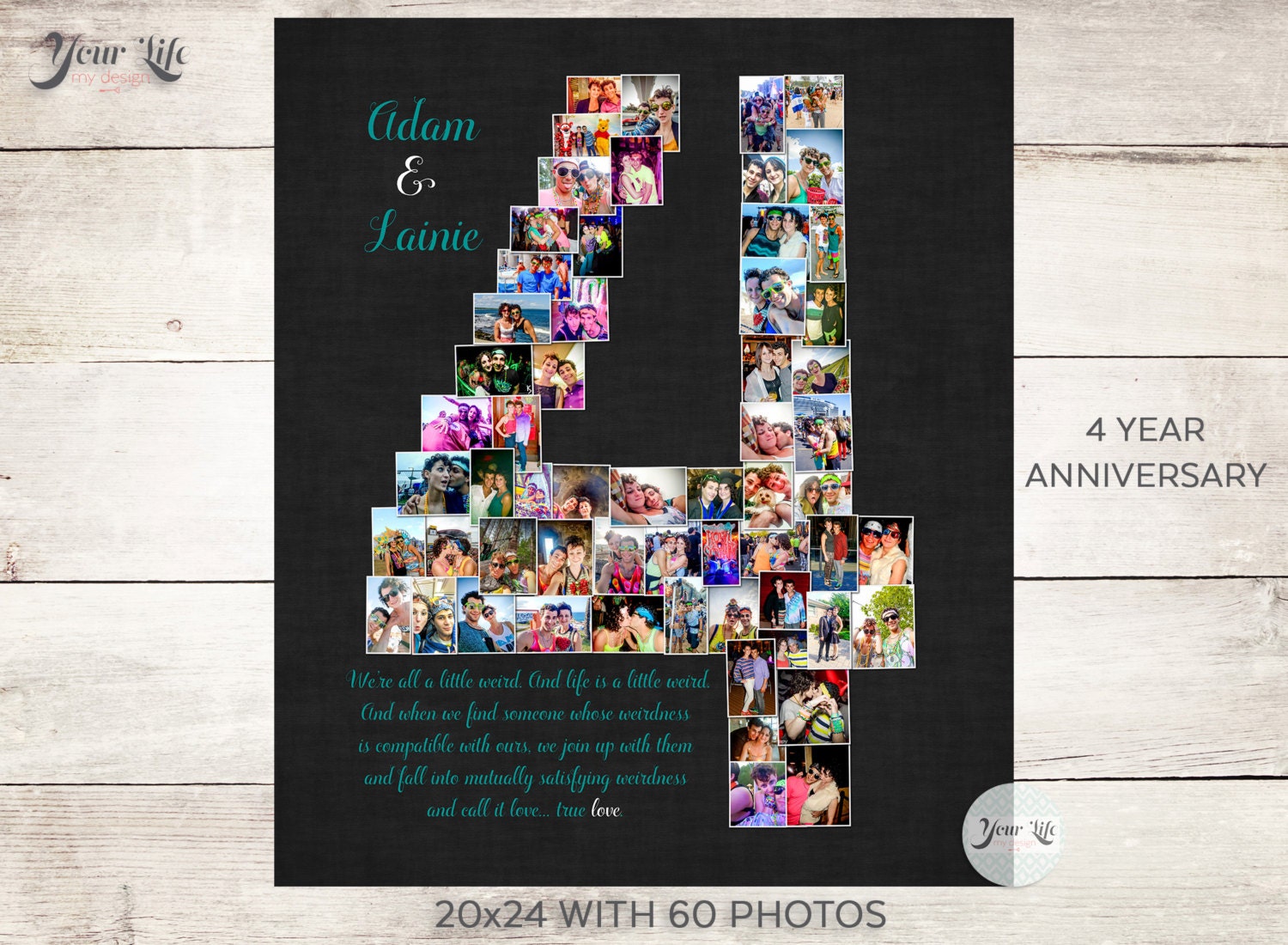 4th Anniversary Gift Photo Collage