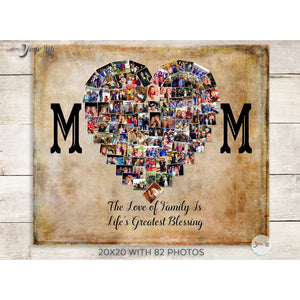 Mom Heart Photo Collage