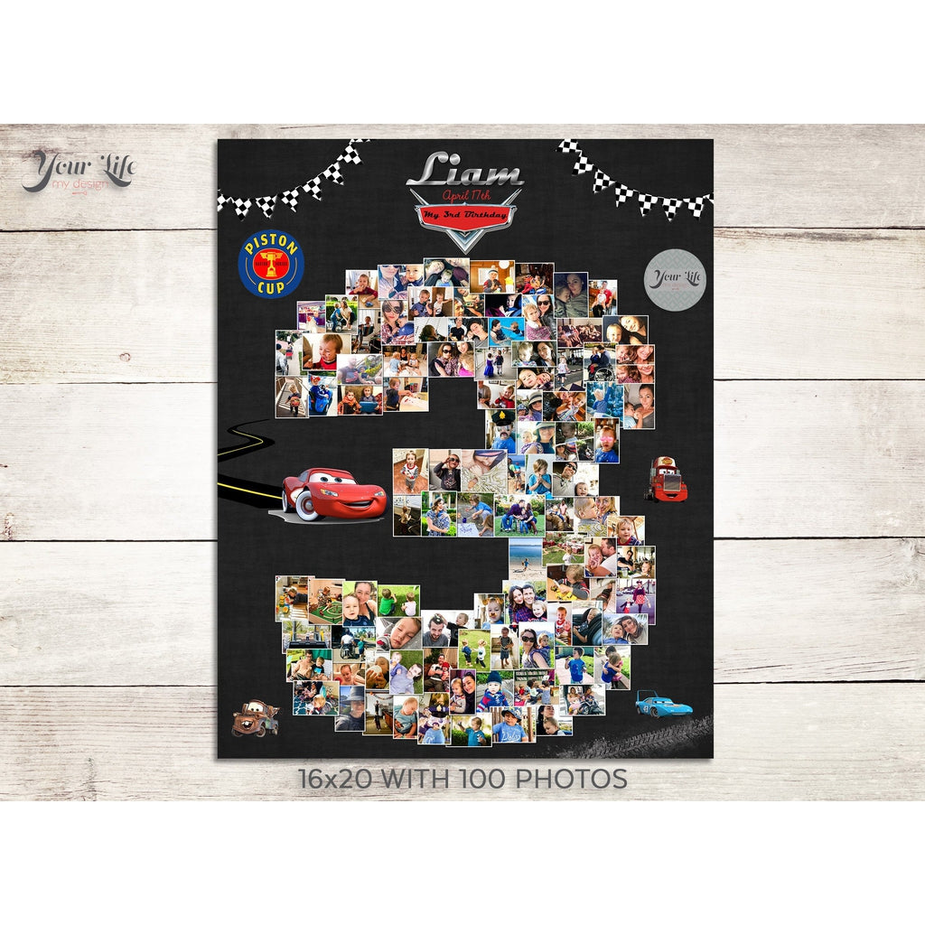 3rd Birthday Photo Collage - Cars Party | Photo Canvas Prints