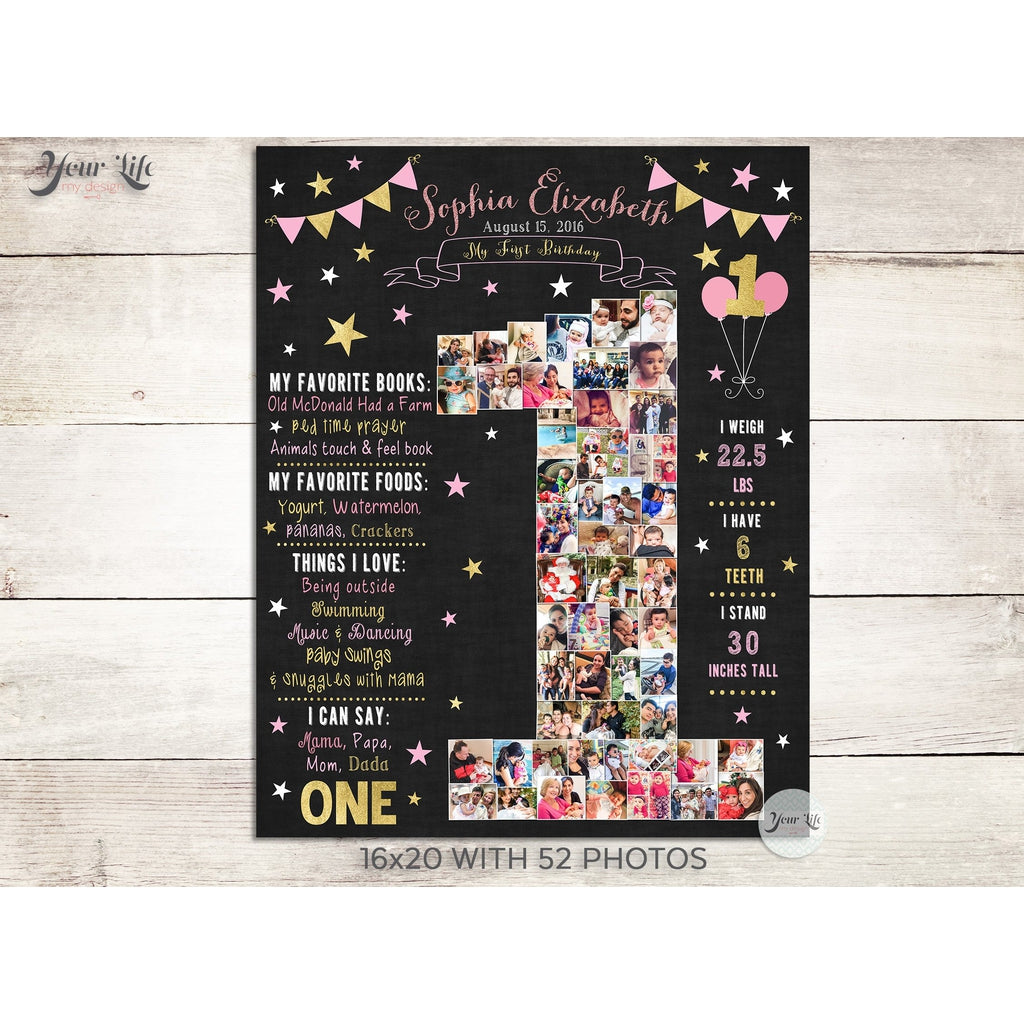 1st Photo Collage - Twinkle Little Star Party  | Photo Canvas Prints