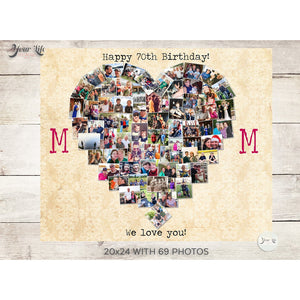 Mom Heart Photo Collage