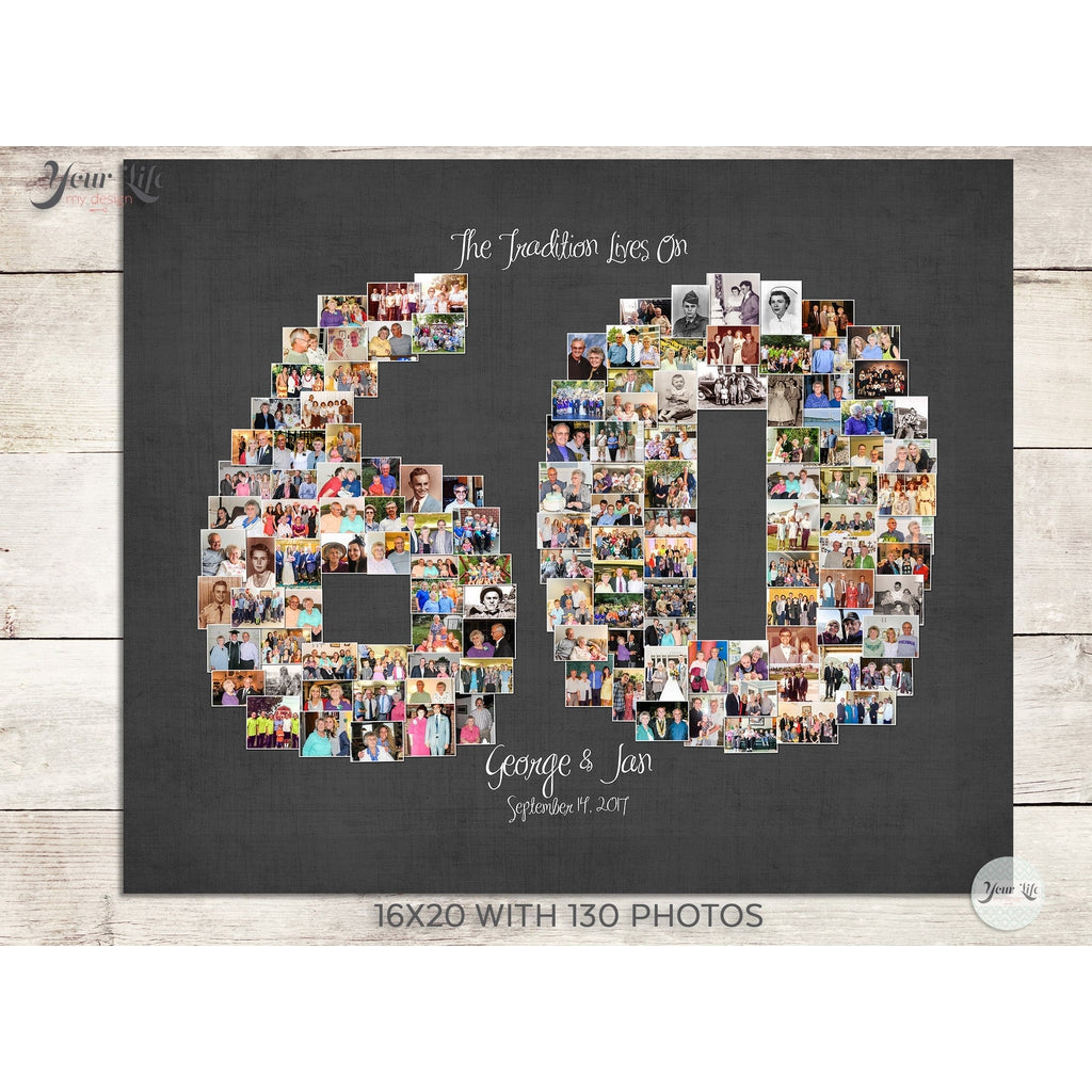 60th Photo Collage |60th BirthdayGift | 60th Anniversary Gift