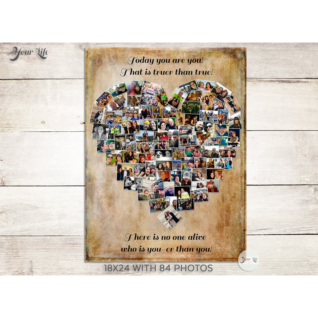 Best Friends Heart Photo Collage, Custom Best Friends Print Canvas Gifts
