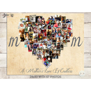 Mom Heart Photo Collage