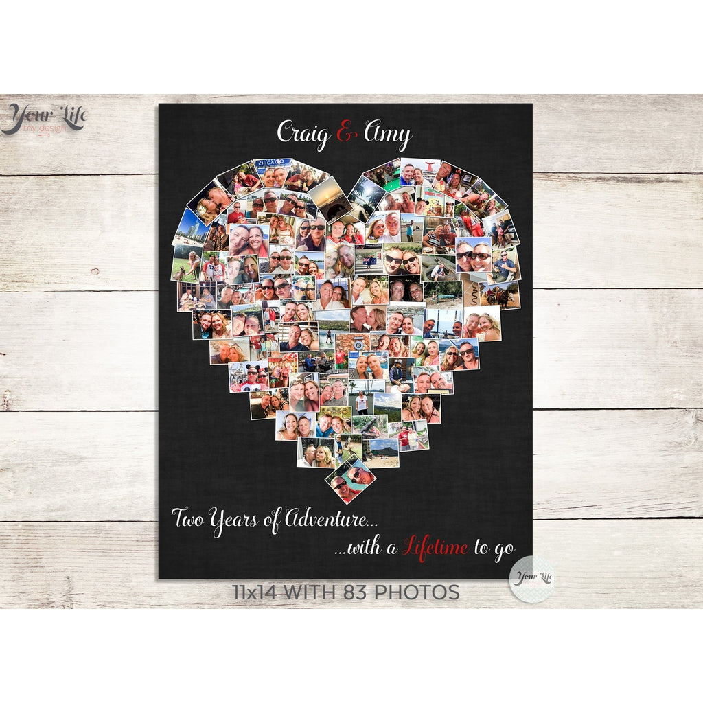2nd Anniversary Heart Photo Collage