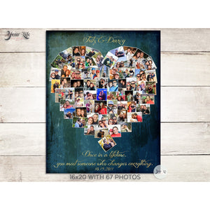 2nd Anniversary Heart Photo Collage