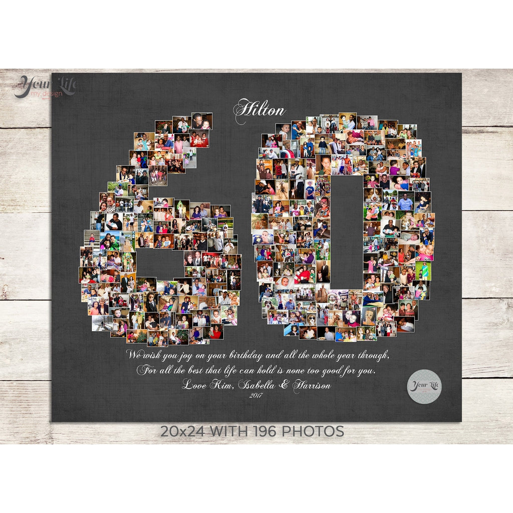60th Photo Collage |60th BirthdayGift | 60th Anniversary Gift