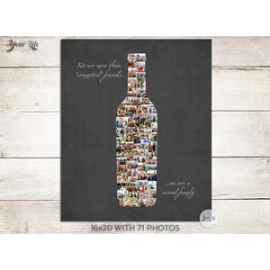 Wine Bottle Friends Photo Collage