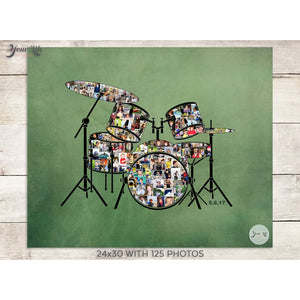 Drummer Gift Photo Collage