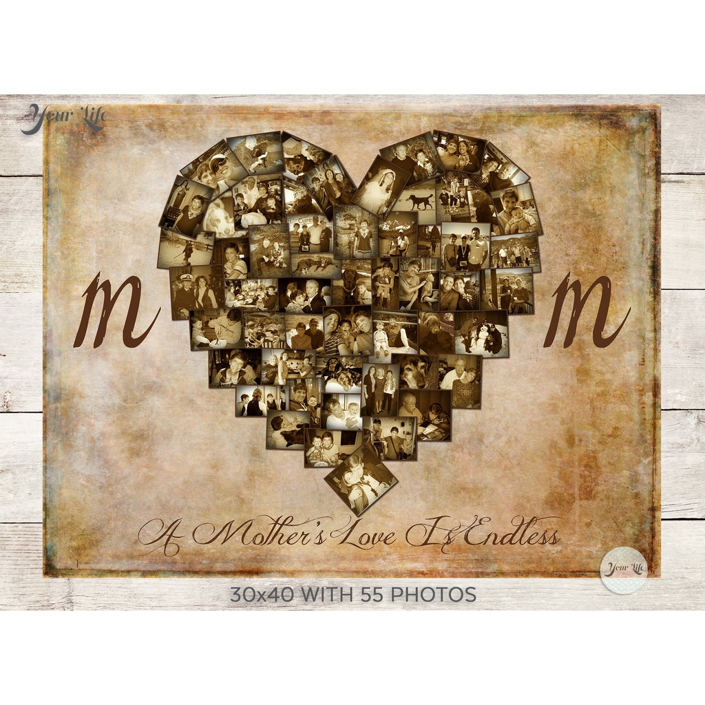 Mom Heart - Sepia Color