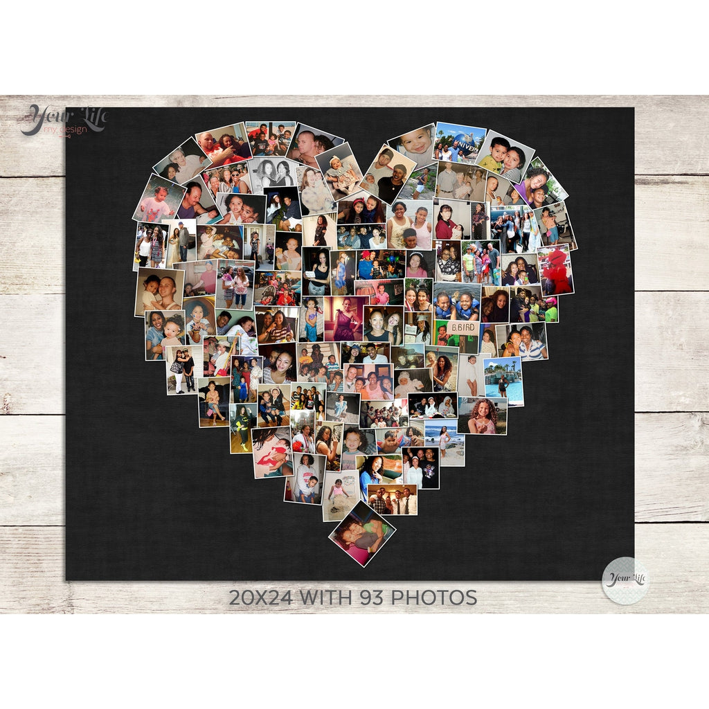 Best Friends Heart Photo Collage, Custom Best Friends Print Canvas Gifts